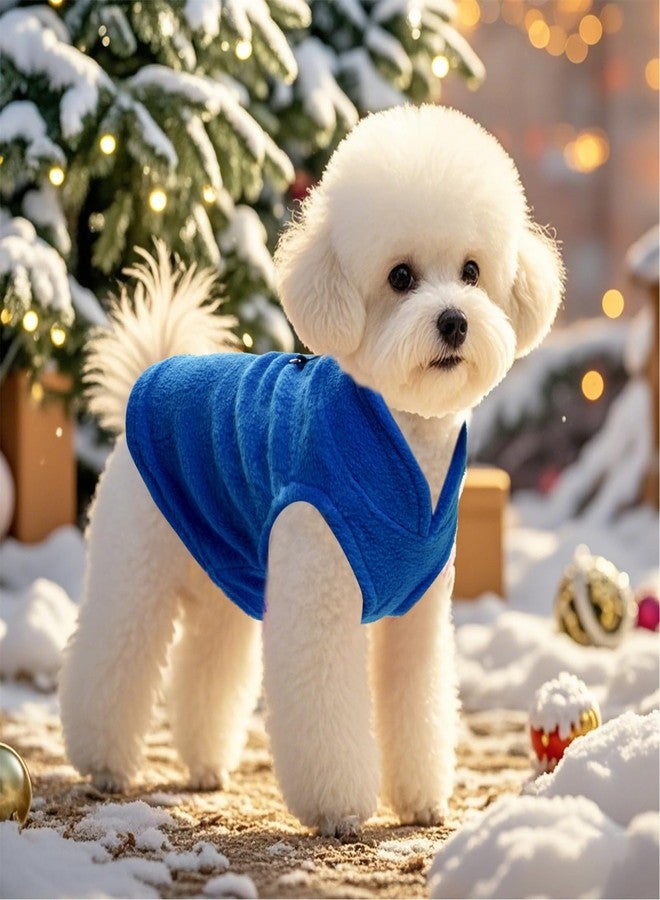 Rbenxia 1 Piece Dog Sweater with Leash Ring Soft Fleece Vest Dog Pullover Warm Jacket Pet Dogs Clothes Winter Dogs Outfits for Small Cat Pets (Blue, Medium) - Image 4